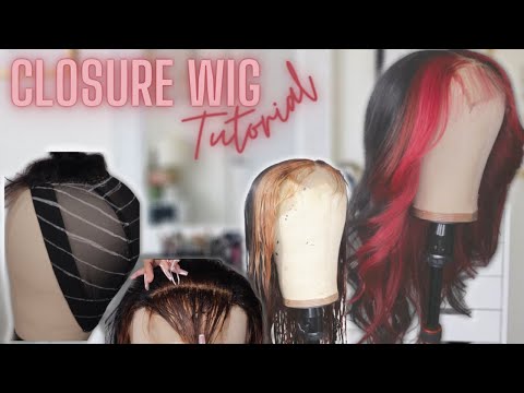 CLOSURE WIG ON A SEWING MACHINE | Skunk Patch Closure Wig Tutorial ft. Amazon Prime Hair Bundles