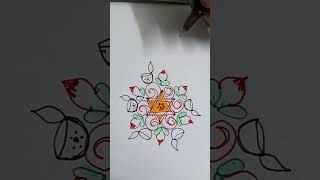 chinna chinna kolam.  Rangoli Prepare #shorts kolam #easy rangoli #rangoli#rangoli