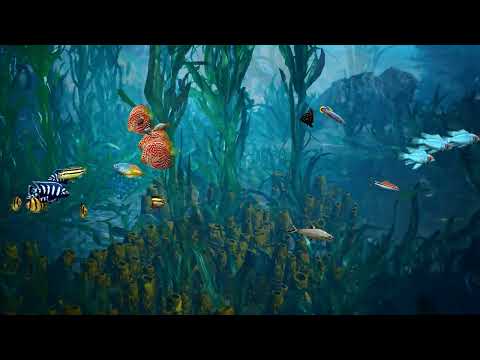 Relaxing Dream Aquarium Fish Tank with Only Water Sounds | Great Screen Saver | 3 Hours