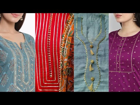 Beautiful gotta patti neck design ideas | Neck design for Eid dress 2023