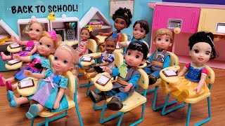 Back to school 2024 ! Elsa & Anna toddlers - first day - Barbie dolls - singing - fun