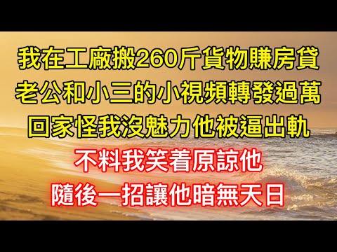 我在工廠搬260斤貨物賺房貸，老公和小三的小視頻轉發過萬，回家怪我沒魅力他被逼出軌，不料我笑着原諒他，隨後一招讓他暗無天日