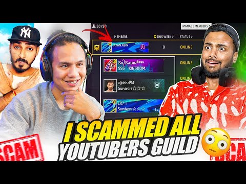 I Scammed All Big Youtubers V Badge  Guild 😱 I Got Top 1 Guild Challenge - Garena Free Fire Max