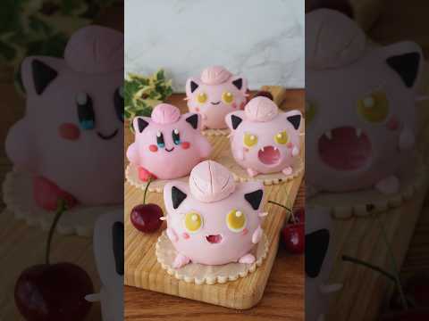 私の推しポケとカービィのムース✨#お菓子作り #カービィ #cake #ポケモン #pokemon #kirby #お菓子　#サケブシッポ