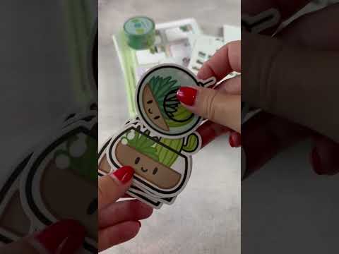 Super cute #stickers #journal #washi & more! Happy Plants #planner box 🌱 #asmr #unboxing