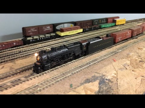 Broadway Limited Pennsylvania Railroad M1 with Boxcar Consist - Bob McKay's N Scale Layout