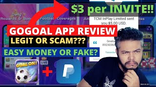 GOGOAL APP REVIEW | $3 PER INVITE? | LEGIT OR SCAM??? $10 TO PAYPAL!!