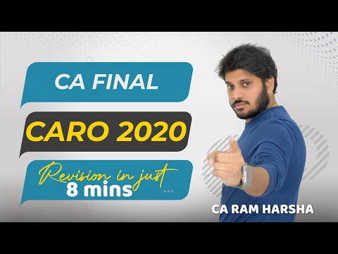 REVISE IN 8 MINS | CARO 2020 IN 8 MINS | QUICKEST REVISION OF CARO 2020 | CA FINAL AUDIT