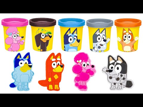 Bluey & Friends Play Doh Molds | Best Learn Colors and Shapes | Preschool Toddler Learning Video