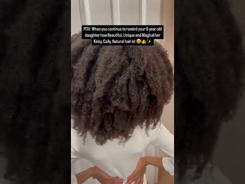 Daughters Beautiful Natural Hair | Kinks & Coils 😍👑✨#shorts #kidsnaturalhair #healthyhair