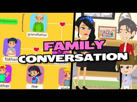 Family Conversation ( family members & tree) 👨‍👩‍👧‍👦 English Conversation Practice