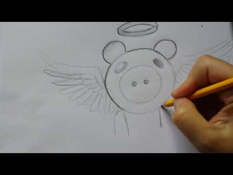 How to draw Piggy Angel - Piggy Roblox