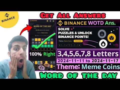 Meme Coins WOTD | Binance New WODL Answers Today | All Letters Word of the day