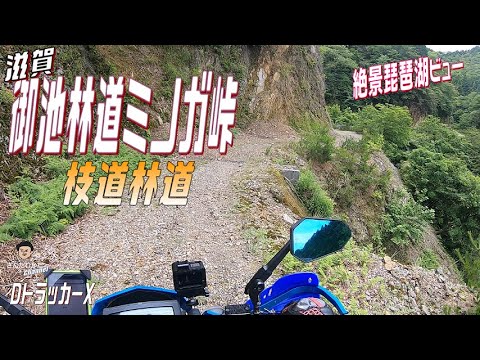 【DトラッカーX #129】滋賀・御池林道ミノガ峠からの枝道林道を行く。崖林道、ちょいガレ、でも絶景琵琶湖ビューあり【関西】【滋賀】【林道ツーリング】