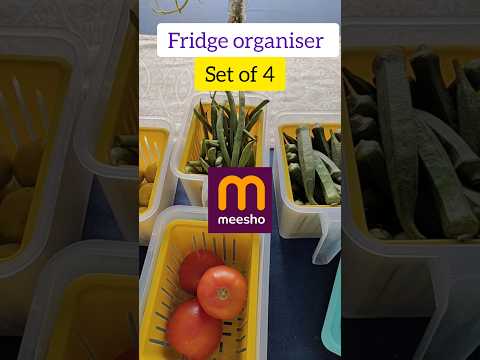 Fridge organiser from meesho #meesho #fridgestorage #meeshohaul #ytshots #shorts #viralshort #home