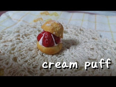 スイーツデコ*シュークリーム 作ってみた/DecoSweets*cream puff in clay Tutorial