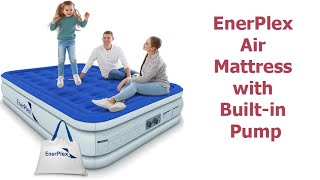 EnerPlex Queen Air Mattress & Features (for Camping, Home & Travel)