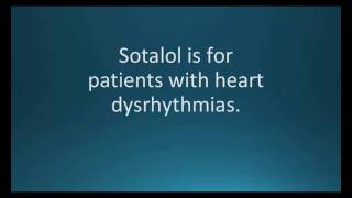 How to pronounce sotalol (Betapace) (Memorizing Pharmacology Video Flashcard)