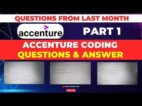 Most Asked Accenture Coding Questions from the Last Month 🚀 | Repeated Questions | Part 1