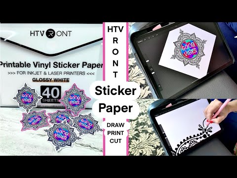 How to Make Sticker Using HTVRONT Glossy Printable Vinyl Sticker Paper | Draw Stickers in Procreate