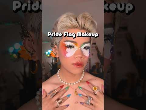 Pride Flag Makeup Tutorial 🏳️‍🌈 #lgbt #shorts #makeup