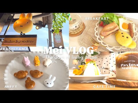 【vlog】アラフォーOL充実した休日🌿夏の嵐山へ。カフェ&みっふぃー桜ベーカリー♡|IKEAで日常品を購入|いつものおうちご飯🏠