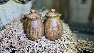 Woodturning Masterpiece: Multi-Purpose Wooden Spice Jars!