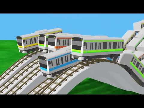 【踏切】でこぼこ線路を走る中央線や東海道線の電車【カンカン】 | 踏切アニメ Railroad Crossing Animation