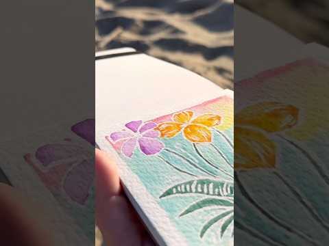 Painting flowers at the beach