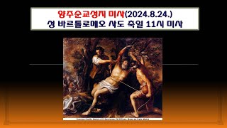 양주순교성지 미사(성 바르톨로메오 사도 축일 11시 미사 2024.8.24.)