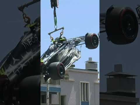 Lewis Hamilton F1 Car Lifted Above Monaco Swinging #shorts#subscribe