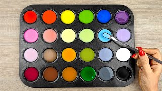 24 Colors Made from Just 3 Primary Colors | Satisfying Color Mixing