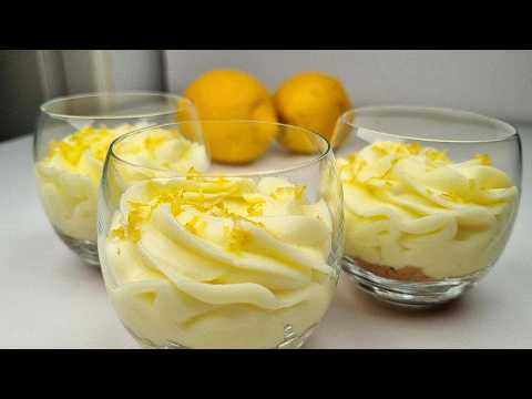 Creamy lemon mousse in 5 minutes - No eggs, no bake lemon dessert