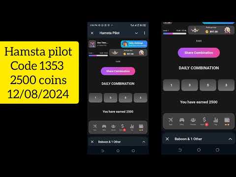 Hamsta pilot combination code for 2500 coin