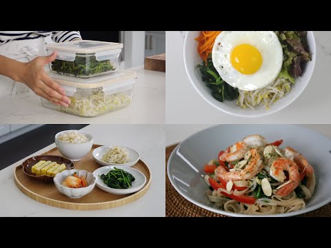 THE BEST LOW-FODMAP MEAL PREP - Blanched Spinach & Bean Sprouts (from scratch), Healthy Korean Food