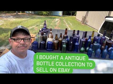 I Bought a Antique Bottle Collection to Sell on eBay | Cobalt Blue , Whiskey , Sodas Bottles