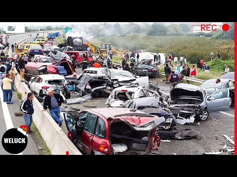 300 Tragic Moments! Insane Car Pile-up Crash Got Instant Karma | Idiots in Cars 2024