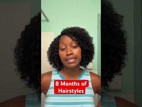 8 months of hairstyles #blackgirlhair #naturalhair #transitions