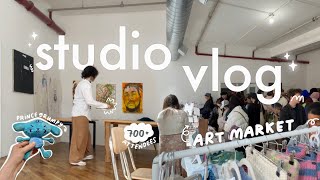 STUDIO VLOG ✦ behind the scenes, packing orders, & hosting my own art market (700 attendees!!)