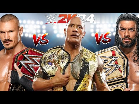 WWE 2K24 ROMAN REIGNS VS. THE ROCK VS. RANDY ORTON CHAMPIONS ONLY TRIPLE THREAT ELIMINATION MATCH!