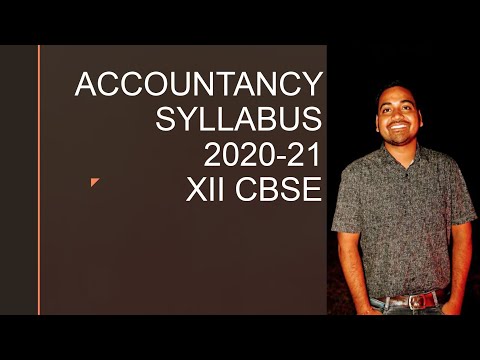 🔴ACCOUNTANCY SYLLABUS 12th  CBSE 2020-21