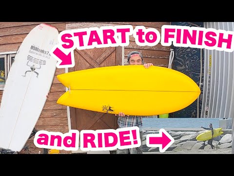 Start to Finish and Ride Shaping SurfBoard FISH Twin Fins