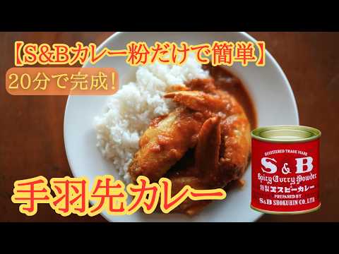 S&B赤缶だけで作る簡単スパイスカレー｜20分で完成【手羽先カレー】