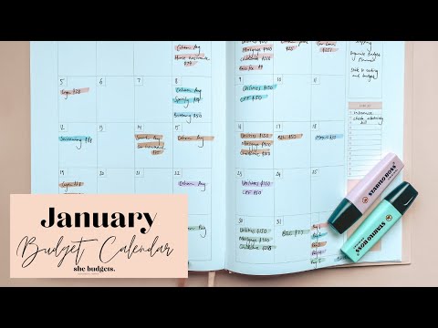 Budget With Me | January Budget Calendar | The Budget Planner | She Budgets