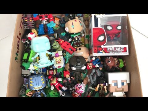 Box of Toys Funko POP! Spider-Man Hydro-Man Ultron Box Full of Action Figures Mario Hulk Roblox