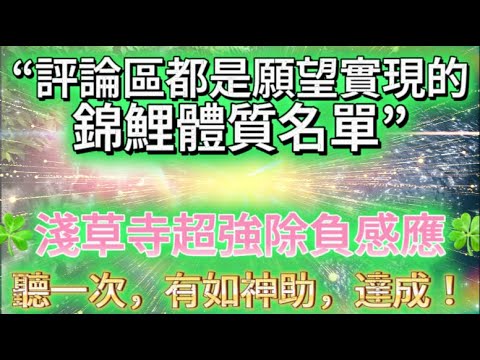 提升 正能量 音樂  ☘️ *評論區都是願望實現的錦鯉體質名單*淺草寺超強淨化負能量感應 *聽一次，如有神助！願望成真 🌈 如果感到沒有力量，請聽帶來好運的頻率！（IG：budrose141319）