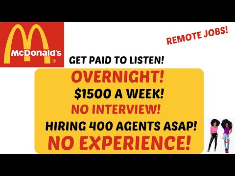 McDonald's Hiring Get Paid To Listen Hiring 400 Agents Remote Job Overnight No Interview Start Today