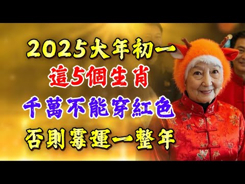 2025年大年初一 這5個生肖千萬不能穿紅色 否則霉運一整年 #運勢 #命理 #生肖 #開運