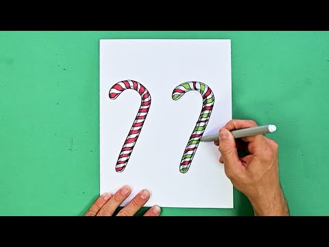 How to draw Christmas Candy Canes