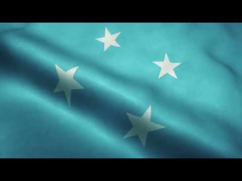 [7 Hours] Micronesia Flag Waving - Video & Audio - Waving Flags